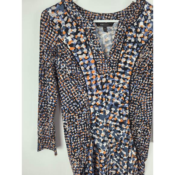 BCBGMAXAZRIA Lagen Look Midi Dress XS Womens Art To Wear Multicolor - Picture 2 of 7